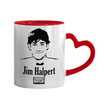 The office Jim Halpert, Κούπα καρδιά χερούλι κόκκινη, κεραμική, 330ml