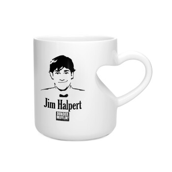 The office Jim Halpert, Κούπα καρδιά λευκή, κεραμική, 330ml