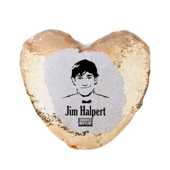 The office Jim Halpert, Μαξιλάρι καναπέ καρδιά Μαγικό Χρυσό με πούλιες 40x40cm περιέχεται το  γέμισμα