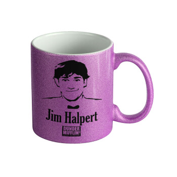 The office Jim Halpert, Κούπα Μωβ Glitter που γυαλίζει, κεραμική, 330ml
