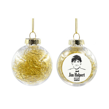 The office Jim Halpert, Χριστουγεννιάτικη μπάλα δένδρου διάφανη με χρυσό γέμισμα 8cm