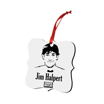 The office Jim Halpert, Χριστουγεννιάτικο στολίδι polygon ξύλινο 7.5cm