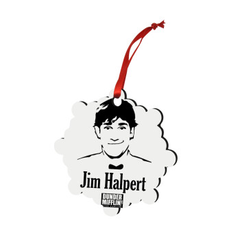 The office Jim Halpert, Χριστουγεννιάτικο στολίδι snowflake ξύλινο 7.5cm