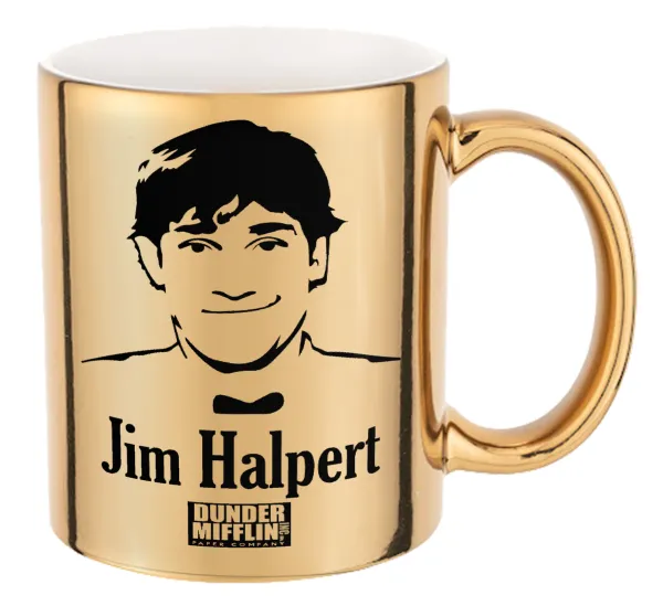 The office Jim Halpert — Mug ceramic, gold mirror, 330ml