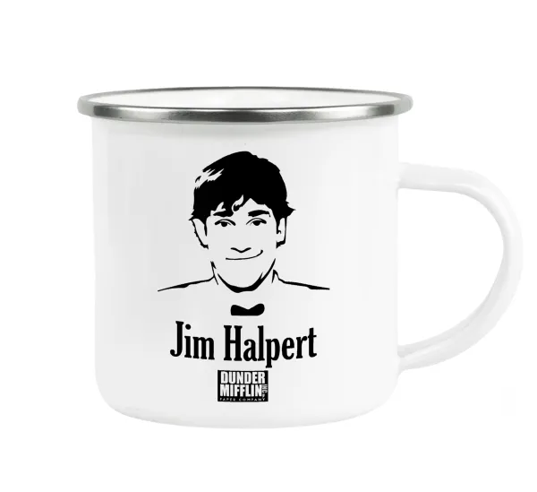 The office Jim Halpert — Metallic enamel cup white 360ml