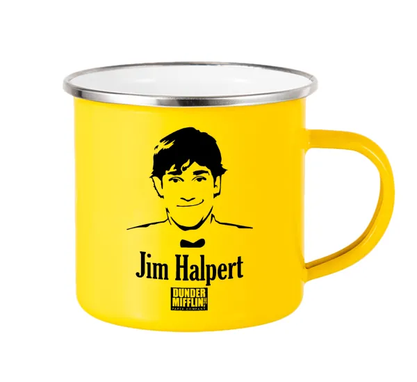 The office Jim Halpert — Yellow Enamel Metallic Cup 360ml
