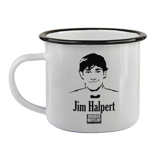 The office Jim Halpert — Enamel mug with black rim, 360ml