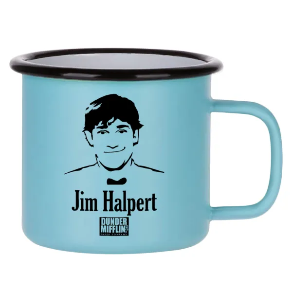 The office Jim Halpert — Κούπα Μεταλλική εμαγιέ ΜΑΤ σιέλ 360ml