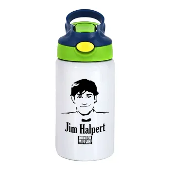 The office Jim Halpert, Παιδικό παγούρι θερμό, ανοξείδωτο, με καλαμάκι ασφαλείας, πράσινο/μπλε (350ml)