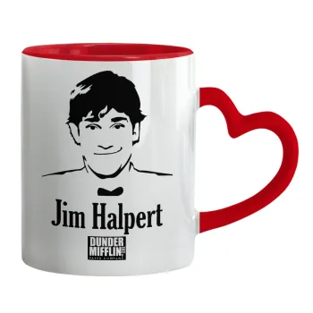 The office Jim Halpert, Κούπα καρδιά χερούλι κόκκινη, κεραμική, 330ml