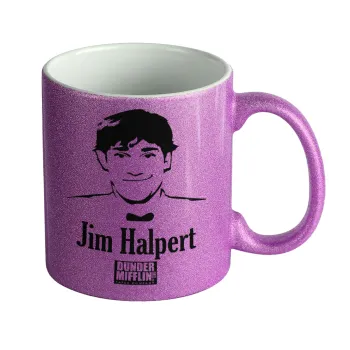 The office Jim Halpert, Κούπα Μωβ Glitter που γυαλίζει, κεραμική, 330ml