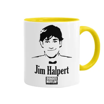 The office Jim Halpert, Κούπα χρωματιστή κίτρινη, κεραμική, 330ml