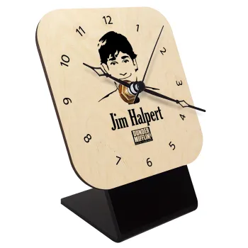 The office Jim Halpert, Επιτραπέζιο ρολόι σε φυσικό ξύλο (10cm)