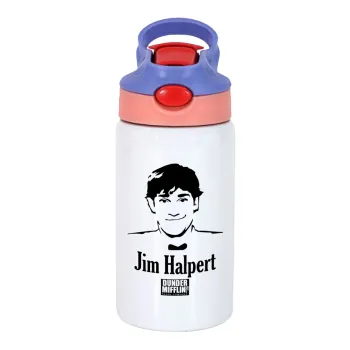The office Jim Halpert, Children's hot water bottle, stainless steel, with safety straw, pink/purple (350ml)