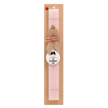 The office Jim Halpert, Easter Set, wooden keychain & scented flat Easter candle (30cm) (PINK)