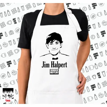 The office Jim Halpert, Ποδιά μακριά Σεφ ολόσωμη με τσέπες white (ΕΝΗΛΙΚΩΝ)