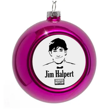 The office Jim Halpert, Purple Christmas tree ornament bauble 8cm