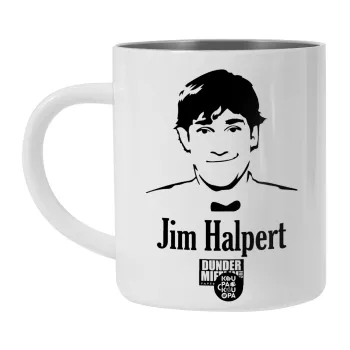 The office Jim Halpert, BIG Mug Stainless steel double wall (450ml, White)