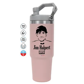 The office Jim Halpert, ΡΟΖ χρώματος Θερμός Ανοξείδωτο 890ml (30oz) με χερούλι