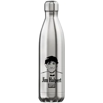 The office Jim Halpert, Μεταλλικό παγούρι θερμός Inox (Stainless steel), διπλού τοιχώματος, 750ml