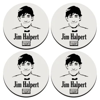 The office Jim Halpert, ΣΕΤ 4 Σουβέρ ξύλινα στρογγυλά (9cm)