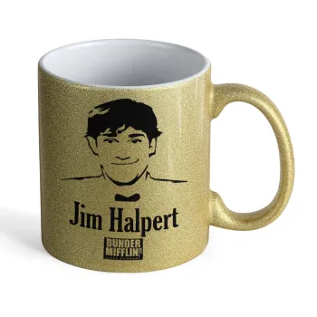 The office Jim Halpert, Κούπα Χρυσή Glitter που γυαλίζει, κεραμική, 330ml