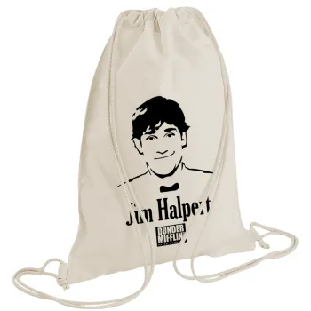 The office Jim Halpert, Τσάντα πλάτης πουγκί GYMBAG natural (28x40cm)