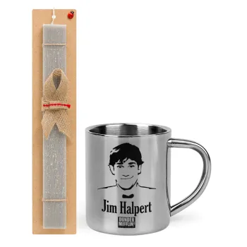 The office Jim Halpert, Easter Set, metallic thermal cup (300ml) & Easter aromatic flat candle (30cm) (GRAY)