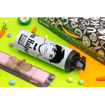 The office Jim Halpert, Easter candle,Travel Tumbler 2 Lids, with metal straw & cleaning brush & aromatic flat candle (30cm) (PINK)