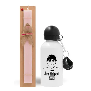 The office Jim Halpert, Easter Set, metallic aluminum bottle (500ml) & aromatic flat Easter candle (30cm) (PINK)