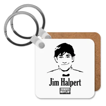 The office Jim Halpert, Μπρελόκ Ξύλινο τετράγωνο MDF
