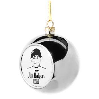 The office Jim Halpert, Silver 8cm Christmas tree ball ornament