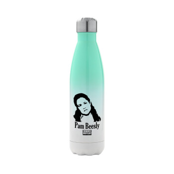 The office Pam Beesly, Metal mug thermos Green/White (Stainless steel), double wall, 500ml