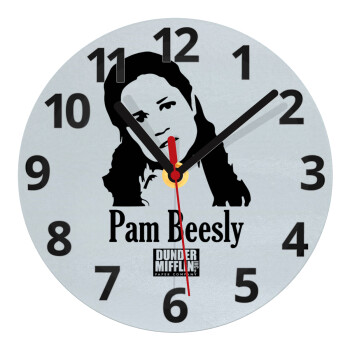 The office Pam Beesly, Ρολόι τοίχου γυάλινο (20cm)