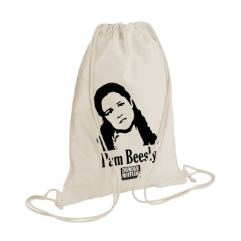 The office Pam Beesly, Τσάντα πλάτης πουγκί GYMBAG natural (28x40cm)