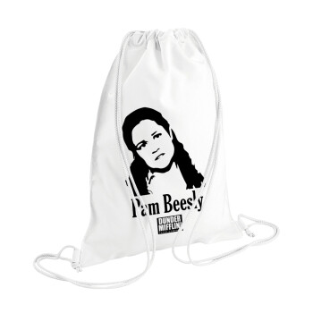 The office Pam Beesly, Τσάντα πλάτης πουγκί GYMBAG λευκή (28x40cm)