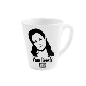 The office Pam Beesly, Κούπα κωνική Latte Λευκή, κεραμική, 300ml