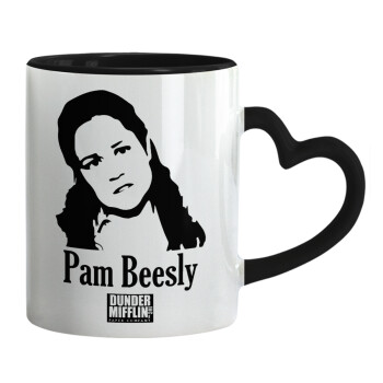 The office Pam Beesly, Mug heart black handle, ceramic, 330ml