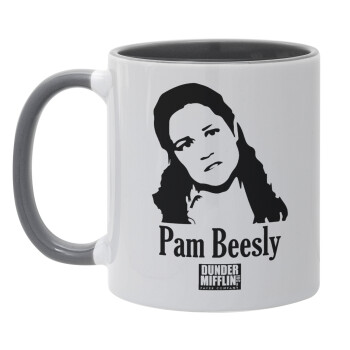 The office Pam Beesly, Κούπα χρωματιστή γκρι, κεραμική, 330ml