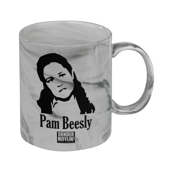 The office Pam Beesly, Κούπα κεραμική, marble style (μάρμαρο), 330ml