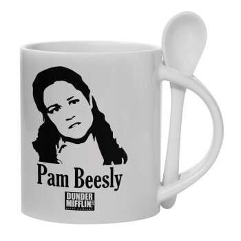 The office Pam Beesly, Κούπα, κεραμική με κουταλάκι, 330ml (1 τεμάχιο)