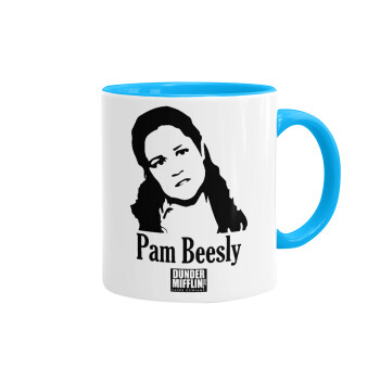 The office Pam Beesly, Mug colored light blue, ceramic, 330ml