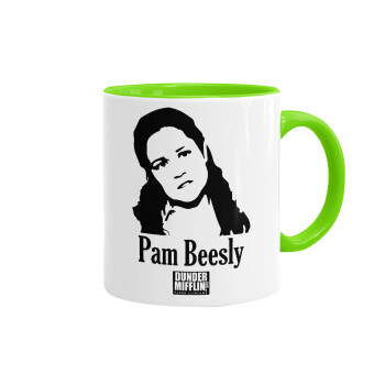 The office Pam Beesly, Mug colored light green, ceramic, 330ml