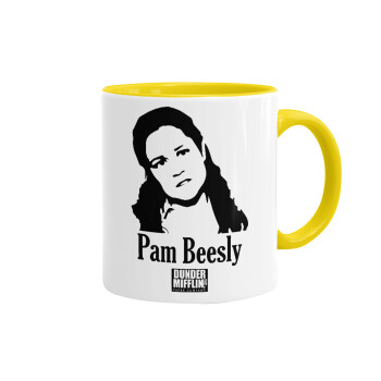 The office Pam Beesly, Κούπα χρωματιστή κίτρινη, κεραμική, 330ml