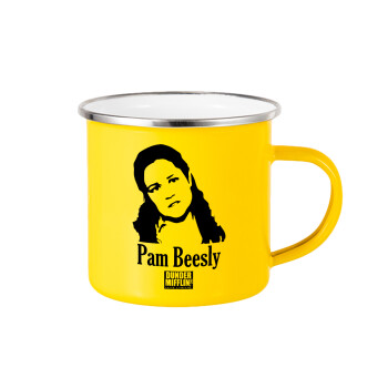 The office Pam Beesly, Yellow Enamel Metallic Cup 360ml