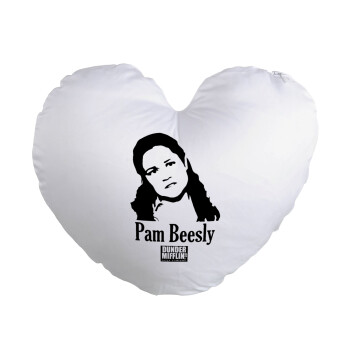 The office Pam Beesly, Μαξιλάρι καναπέ καρδιά 40x40cm περιέχεται το  γέμισμα
