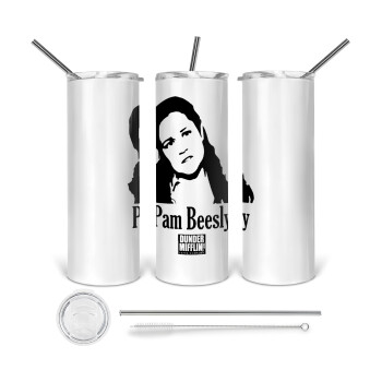 The office Pam Beesly, 360 Eco friendly stainless steel tumbler 600ml, with metal straw & cleaning brush