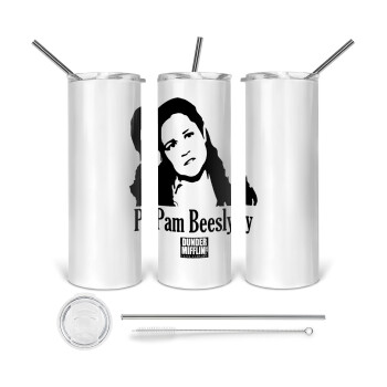 The office Pam Beesly, Tumbler stainless steel 600ml, with metal straw & cleaning brush