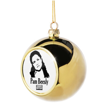 The office Pam Beesly, Χριστουγεννιάτικη μπάλα δένδρου Χρυσή 8cm