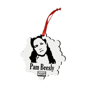The office Pam Beesly, Christmas ornament snowflake wooden 7.5cm